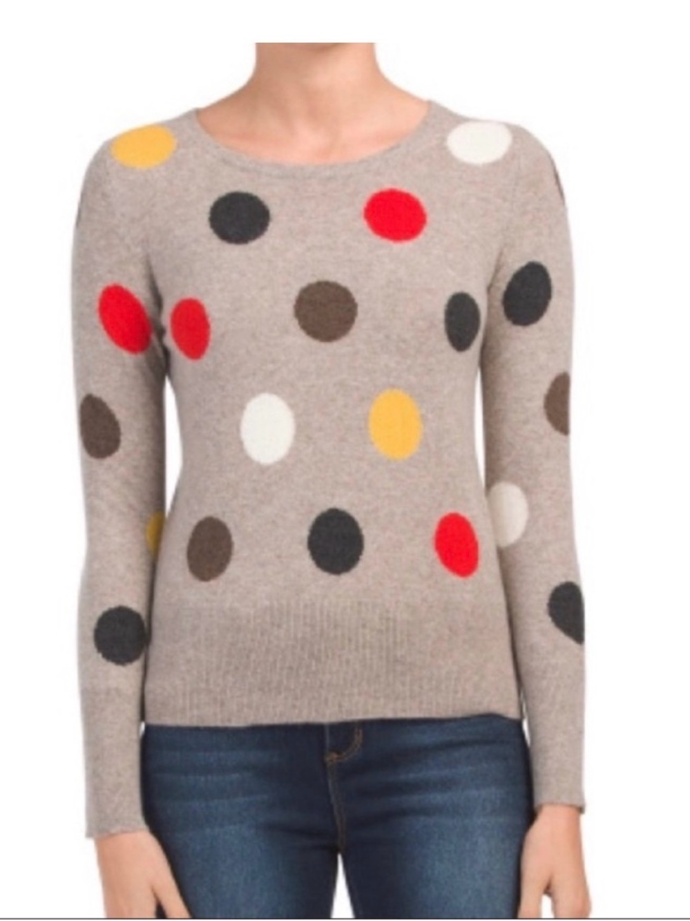 Cynthia Rowley Cashmere Polka Dot Print Sweater